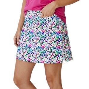Moteepi Skirt Skort Multicolor Floral Abstract Pull On Bottom/Slit Sz XL